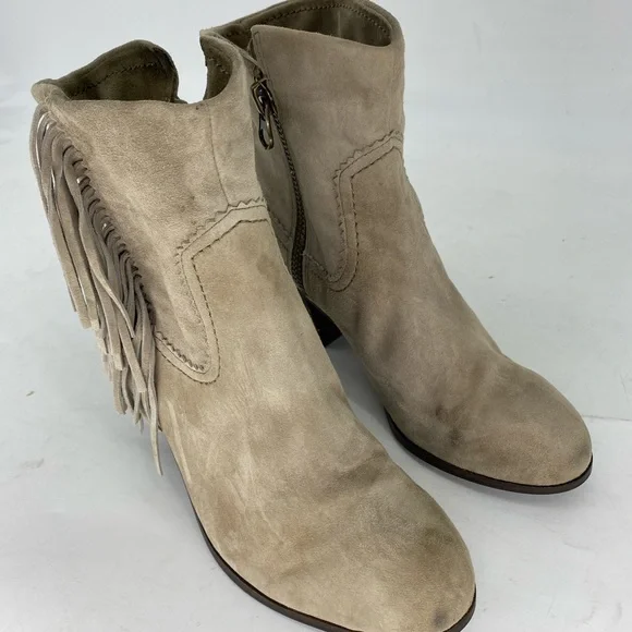 Sam Edelman Tan Ankle Boots with Fringe - Picture 5 of 10